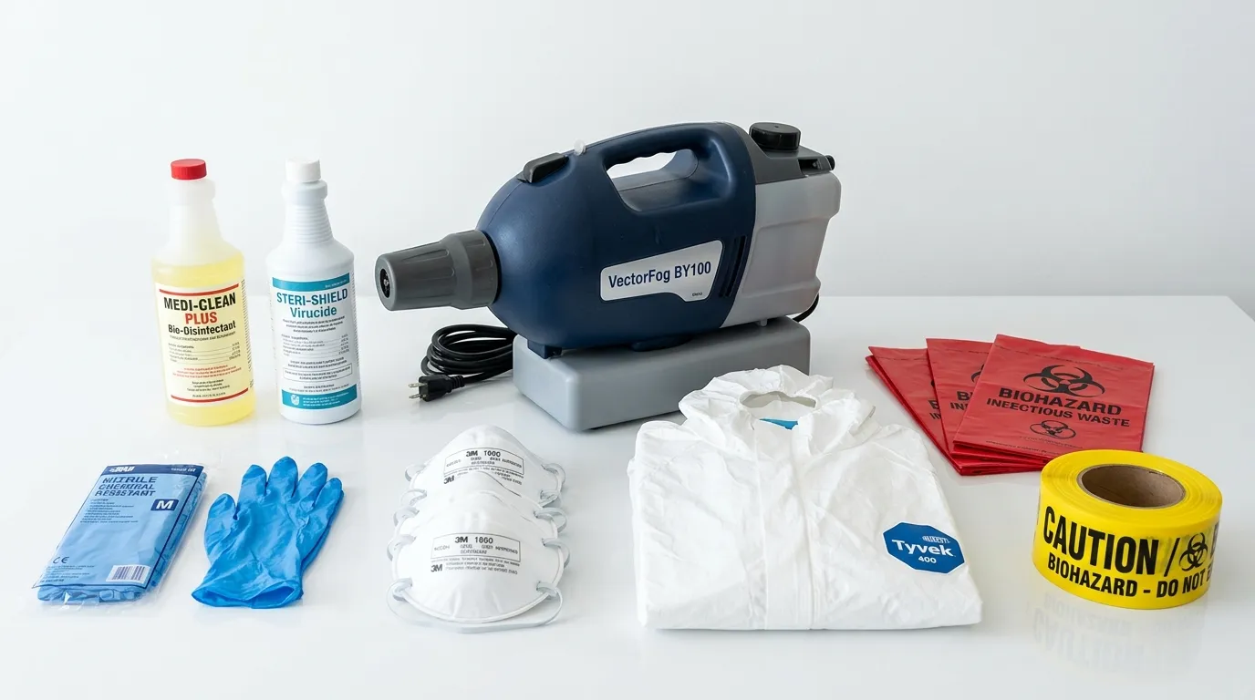 Professional biohazard remediation crew working in Port Jefferson Station